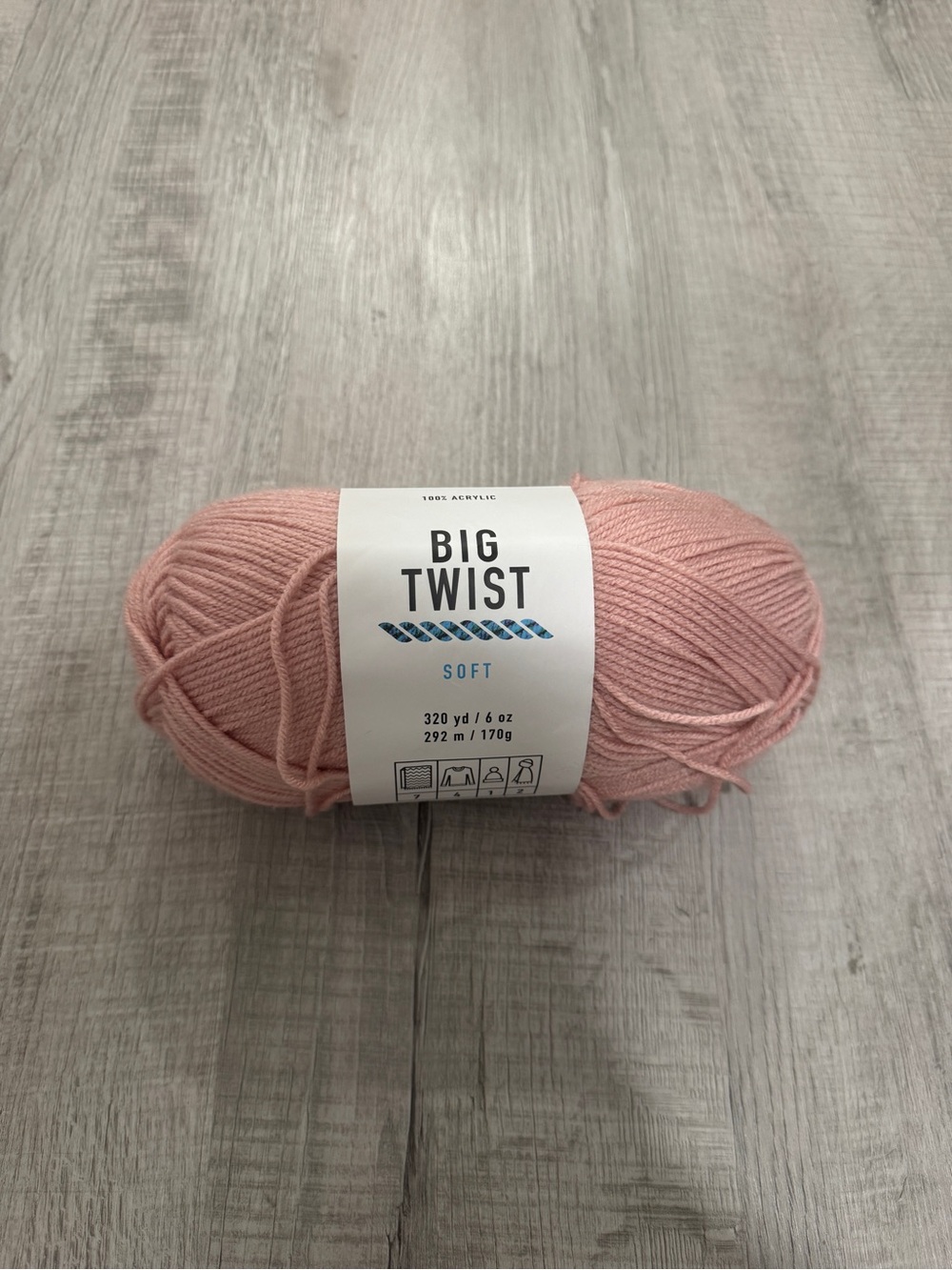 Big Twist Soft Yarn Skein in Blush Color 320 yds / 6 oz